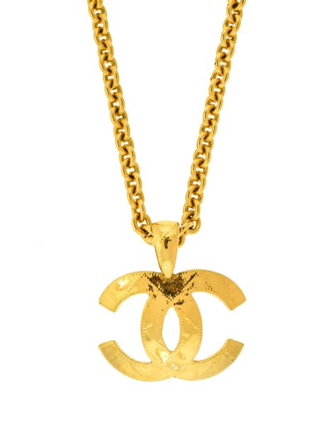 9ct gold chanel pendant|chanel chain necklace.